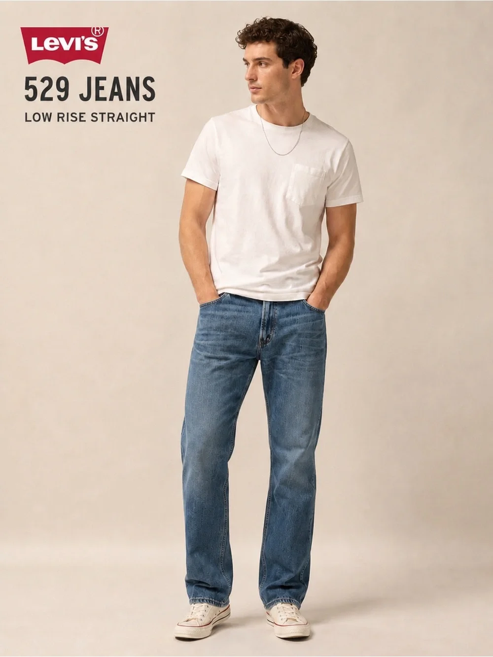Levi’s 529 Medium Wash Low Rise Straight Jeans